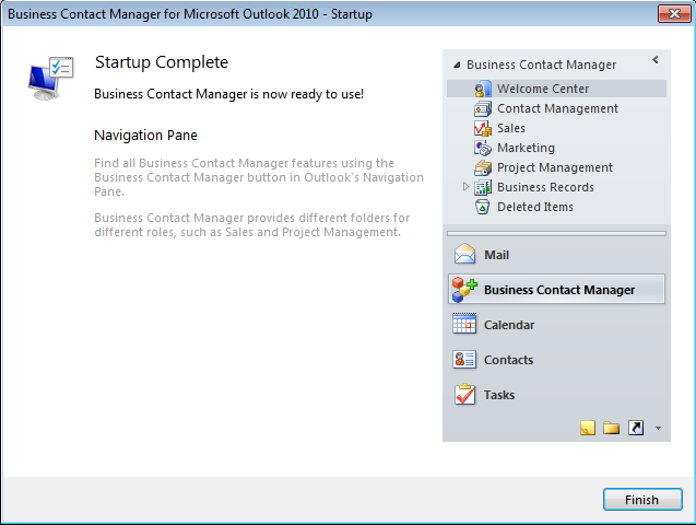 microsoft business contact manager 2010