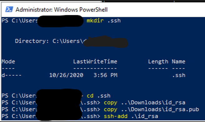 Moving files to ssh folder